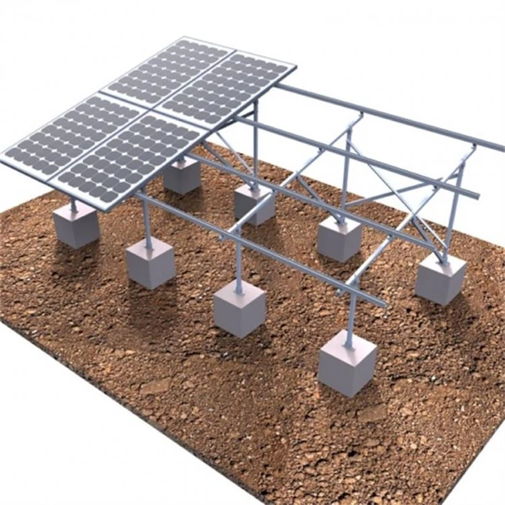 Montage solaire à toit plat avec base en béton