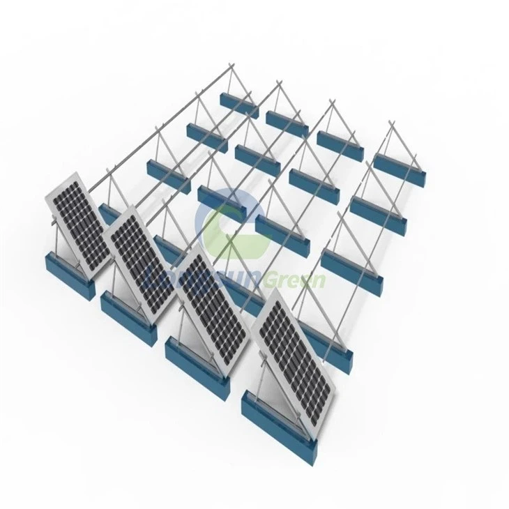 Structure de montage de panneaux solaires à toit plat