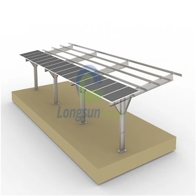 Supports PV pour abri de voiture solaire en acier